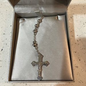 Silver Rosary Necklace